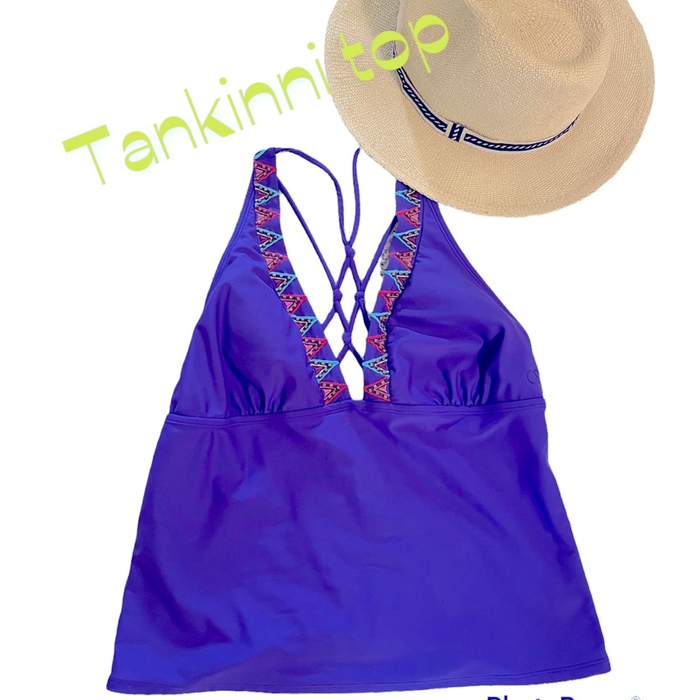 Op 🌸 A Women's Swimsuit Tankini top Purple SZ:10 🦩